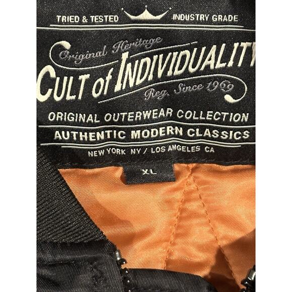Cult of Individuality Varsity Jacket Coat Mens XL Black Welcome To The Cult - Picture 4 of 14